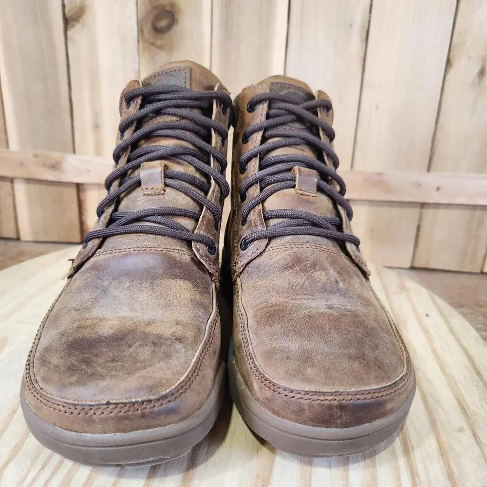 Lems Boulder Summit WP Boots Womens 6 Brown Leather Waterproof Hiking Combat